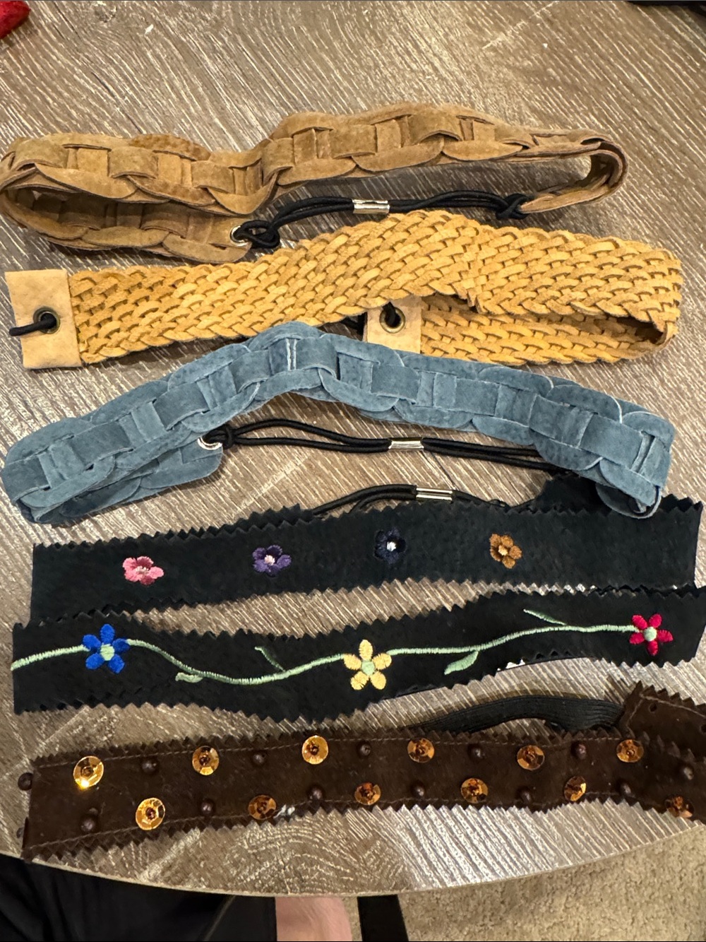 Braided Suede headbands - Tan, Brown, Blue